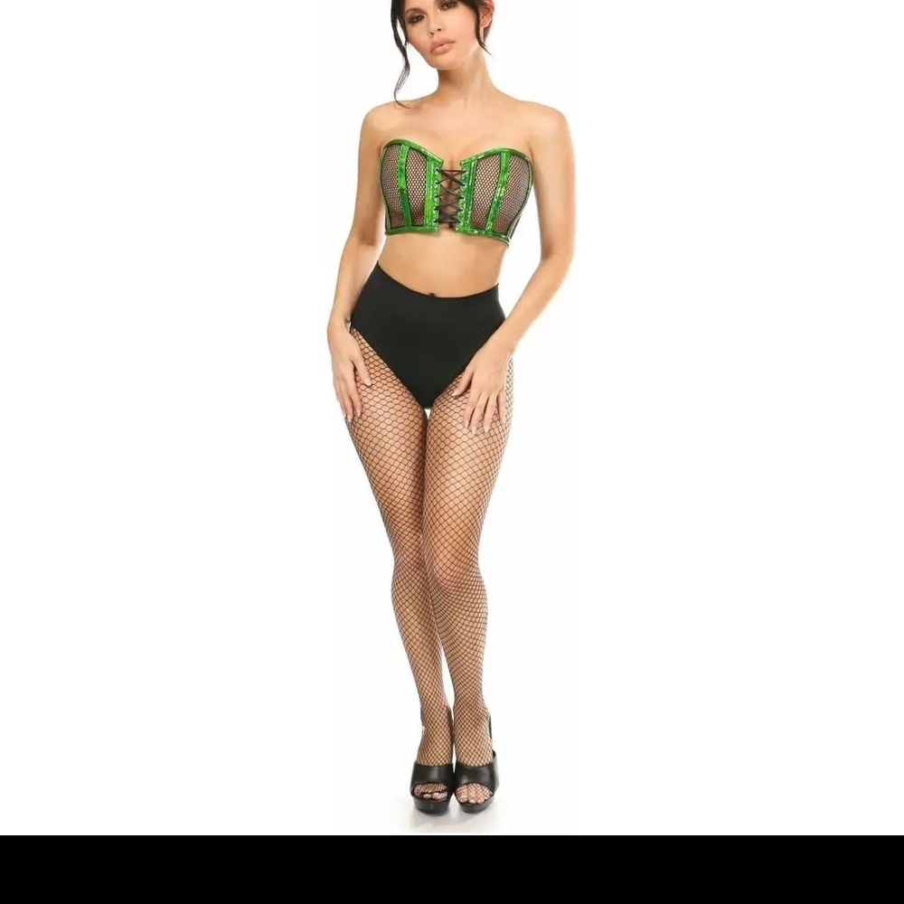 Daisy Corsets Green and Black Bustier Top
